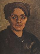 Vincent Van Gogh Head of a Peasant Woman with Dark Cap (nn04) oil painting on canvas